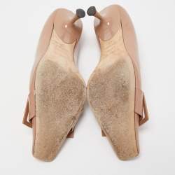 Pre Owned Sergio Rossi Dusty Pink Patent Leather Buckle Pumps Size 37