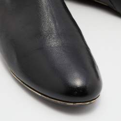 Pre Owned Sergio Rossi Black Leather Zip Up Ankle Boots Size 41