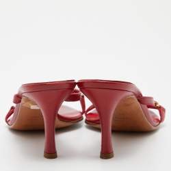 Pre Owned صندل سيرجيو روسي سليب أون مزخرف كريستال ساتان أحمر مقاس 37.5