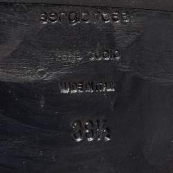 Pre Owned Sergio Rossi Black Leather Buckle Detail Knee Length Boots Size 38.5