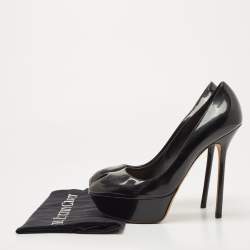 Pre Owned Sergio Rossi Black Patent Leather Cachet Pumps Size 39