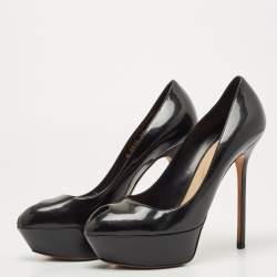 Pre Owned Sergio Rossi Black Patent Leather Cachet Pumps Size 39