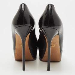 Pre Owned Sergio Rossi Black Patent Leather Cachet Pumps Size 39