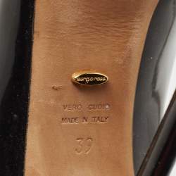 Pre Owned Sergio Rossi Black Patent Leather Cachet Pumps Size 39