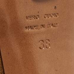 Pre Owned Sergio Rossi Brown Leather Ankle Strap Sandals Size 38