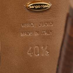 Pre Owned Sergio Rossi Blue Fabric Slingback  Pumps Size 40.5