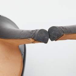 Pre Owned Sergio Rossi Black Leather Strappy Peep Toe Sandals Size 39