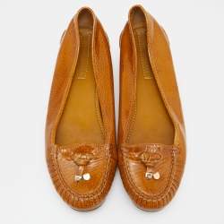 Sergio Rossi Brown Patent Leather Ballet Flats Size 40