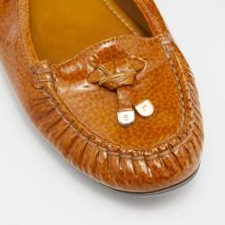 Sergio Rossi Brown Patent Leather Ballet Flats Size 40