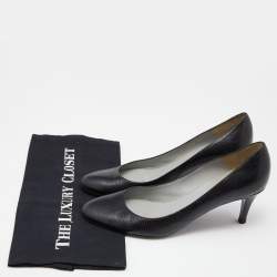 مملوكة مسبقًا Sergio Rossi Black lizard Embossed Leather Round Toe Pumps Size 40