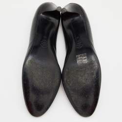 مملوكة مسبقًا Sergio Rossi Black lizard Embossed Leather Round Toe Pumps Size 40