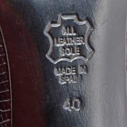 مملوكة مسبقًا Sergio Rossi Black lizard Embossed Leather Round Toe Pumps Size 40