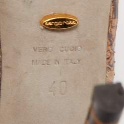 Pre Owned Sergio Rossi Tow Tone Watersnake Peep Toe Platform Slingback Pumps Size 40