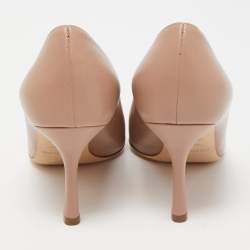 Pre Owned Sergio Rossi Beige Leather Pointed Toe Pumps Size 35.5