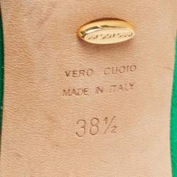 Pre Owned Sergio Rossi Green Suede Cut Out Pumps Size 38.5