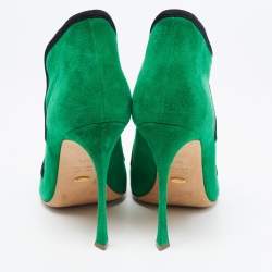 Pre Owned Sergio Rossi Green Suede Cut Out Pumps Size 38.5