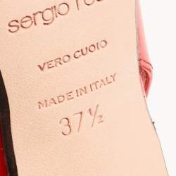 مملوكة مسبقًا Sergio Rossi Coral Pink Patent Leather SR1 Slingback Pumps Size 37.5