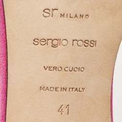 مملوكة مسبقًا Sergio Rossi Pink Suede Ankle Strap Sandals Size 41