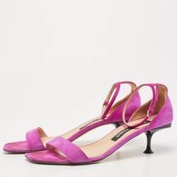 مملوكة مسبقًا Sergio Rossi Pink Suede Ankle Strap Sandals Size 41