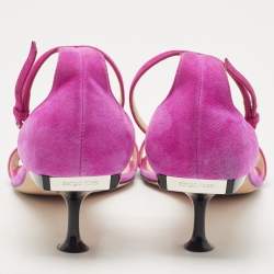 مملوكة مسبقًا Sergio Rossi Pink Suede Ankle Strap Sandals Size 41