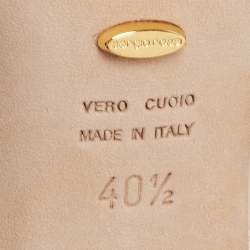 مملوكة مسبقًا Sergio Rossi Two Tone Leather Ankle Strap Sandals Size 40.5