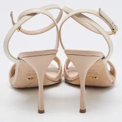 مملوكة مسبقًا Sergio Rossi Two Tone Leather Ankle Strap Sandals Size 40.5