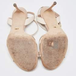 مملوكة مسبقًا Sergio Rossi Two Tone Leather Ankle Strap Sandals Size 40.5