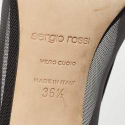مملوكة مسبقًا Sergio Rossi Black Suede And Mesh Pointed Toe Pumps Size 36.5