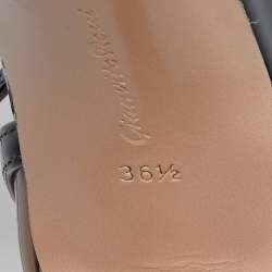 Pre Owned Gianvito Rossi Black PVC and Patent Leather Crystal Embellished Pumps Size 36.5