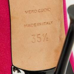 Pre Owned Sergio Rossi Pink Satin Pointed Toe Pumps Size 35.5