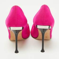 Pre Owned Sergio Rossi Pink Satin Pointed Toe Pumps Size 35.5