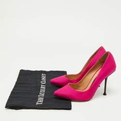 Pre Owned Sergio Rossi Pink Satin Pointed Toe Pumps Size 35.5