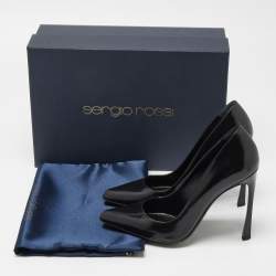 Pre Owned Sergio Rossi Black Leather Pointed Toe Pumps Size 37