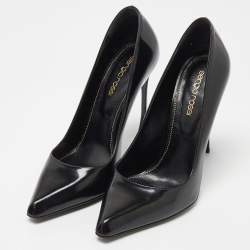 Pre Owned Sergio Rossi Black Leather Pointed Toe Pumps Size 37