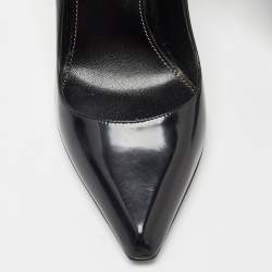 Pre Owned Sergio Rossi Black Leather Pointed Toe Pumps Size 37