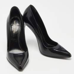 Pre Owned Sergio Rossi Black Leather Pointed Toe Pumps Size 37