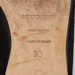 مملوكة مسبقًا Sergio Rossi Black Suede Slingback Flat Mules Size 38