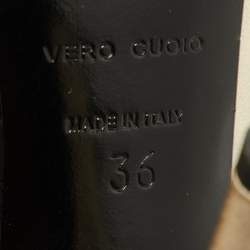 Pre Owned Sergio Rossi Gold Leather Bow Slingback Sandals Size 36