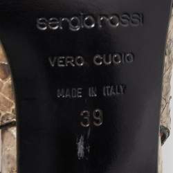 Pre Owned Sergio Rossi Two Tone Snakeskin Slingback Pumps Size 39