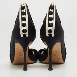 Pre Owned Sergio Rossi Black Satin D'orsay Pointed Toe Pumps Size 38.5