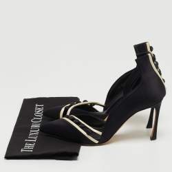 Pre Owned Sergio Rossi Black Satin D'orsay Pointed Toe Pumps Size 38.5