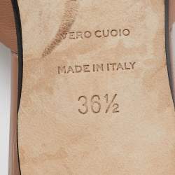 Pre Owned Sergio Rossi Pink Leather Pointed Toe Mules Size 36.5