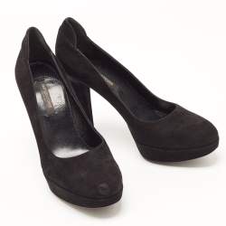 Sergio Rossi Black Suede Platform Pumps Size 39