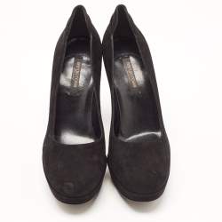 Sergio Rossi Black Suede Platform Pumps Size 39