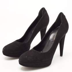 Sergio Rossi Black Suede Platform Pumps Size 39