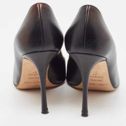 Pre Owned Sergio Rossi Black Leather Pointed Toe Pumps Size 37