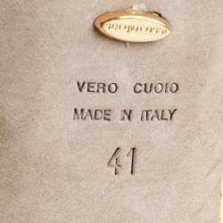 مملوكة مسبقًا Sergio Rossi Green Leather Ankle Strap Sandals Size 41