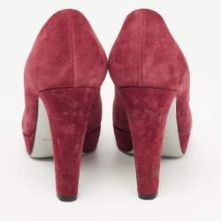 Sergio Rossi Burgundy Suede Platform Pumps Size 38