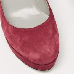 Sergio Rossi Burgundy Suede Platform Pumps Size 38