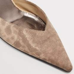 Sergio Rossi Two Tone Textured Leather Ankle Strap Pumps Size 38